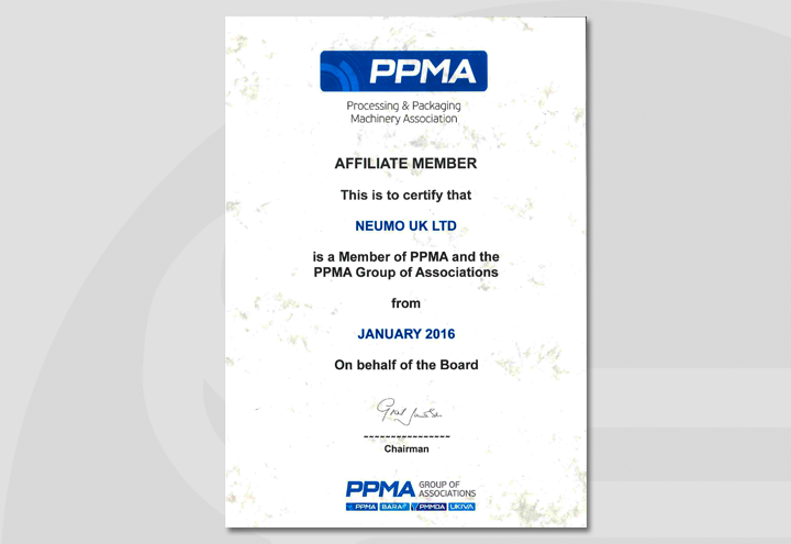 PPMA Processing & Packaging Machinery Association AFFILIATE MEMBER